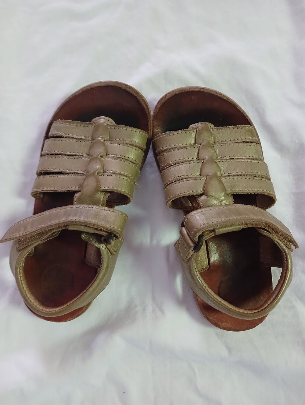 Gold Leather Sandals Toddler Size 27